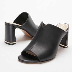 Kenneth Cole Amelia Leather Flare Mule Heeled Sandal - NWT